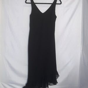 Vintage Slip Dress Asymmetric Hem Black Jones New York Size